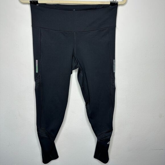 Adidas Mid-Rise Black Running Climacool Aeroready Stretch Pocket Crop Legging SM - Picture 2 of 15